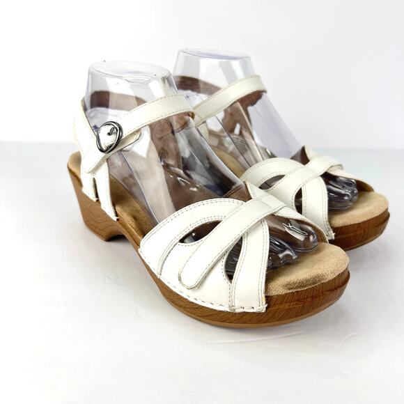 Dansko Season Full Grain White Casual Comfort Women's Sandal 39 (8-8.5) - Picture 3 of 12